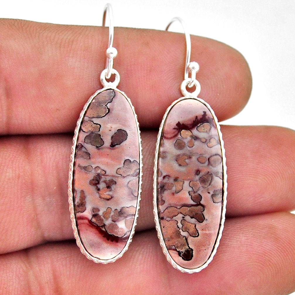 925 silver 14.59cts natural porcelain jasper (sci fi) dangle earrings n53631