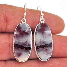 925 silver 17.02cts natural porcelain jasper (sci fi) dangle earrings n53650