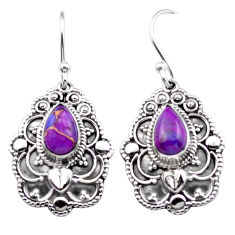 Clearance Sale- 925 silver 4.70cts natural purple mojave turquoise dangle earrings u10435