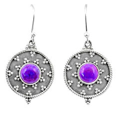 Clearance Sale- 925 silver 5.14cts natural purple mojave turquoise dangle earrings u33372