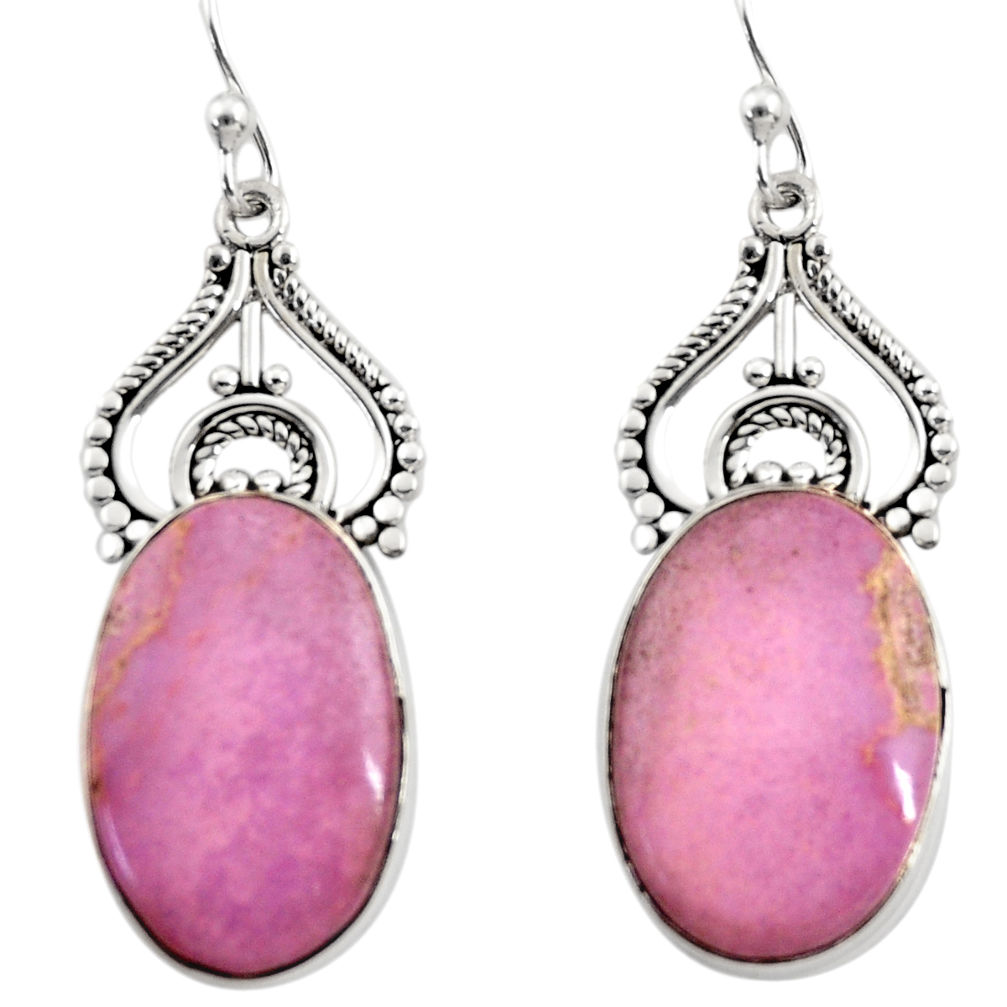 925 silver 17.57cts natural purple phosphosiderite (hope stone) earrings r30453