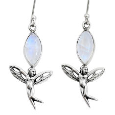 925 silver 9.57cts natural rainbow moonstone angel wings fairy earrings y12332