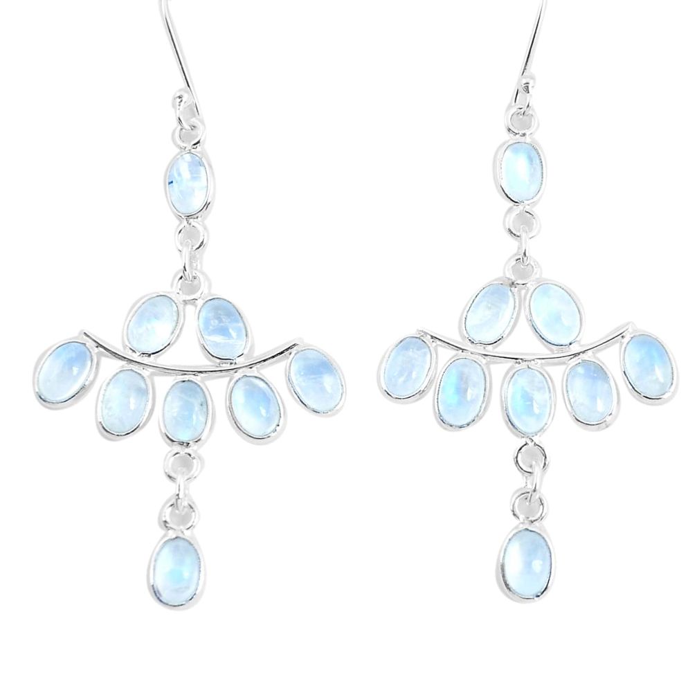 925 silver 16.50cts natural rainbow moonstone chandelier earrings jewelry p48994