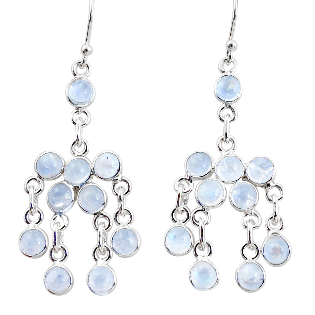 925 silver 13.15cts natural rainbow moonstone chandelier earrings jewelry r35799