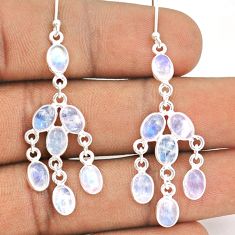 925 silver 11.96cts natural rainbow moonstone chandelier earrings jewelry t87384