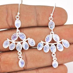 925 silver 13.13cts natural rainbow moonstone chandelier earrings jewelry t87389