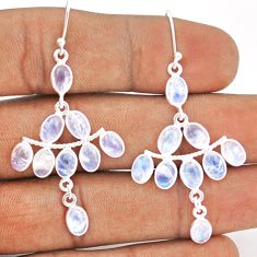 925 silver 13.69cts natural rainbow moonstone chandelier earrings jewelry t87395