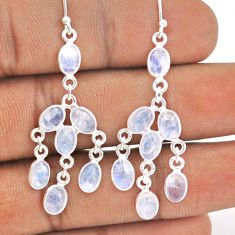 925 silver 12.26cts natural rainbow moonstone chandelier earrings jewelry t87414