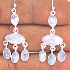 925 silver 11.42cts natural rainbow moonstone chandelier earrings jewelry t87425