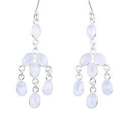 925 silver 10.55cts natural rainbow moonstone chandelier earrings jewelry y23430