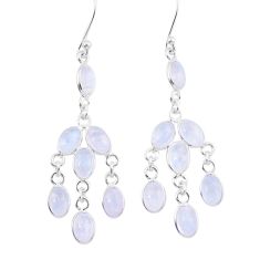 925 silver 10.43cts natural rainbow moonstone chandelier earrings jewelry y23435
