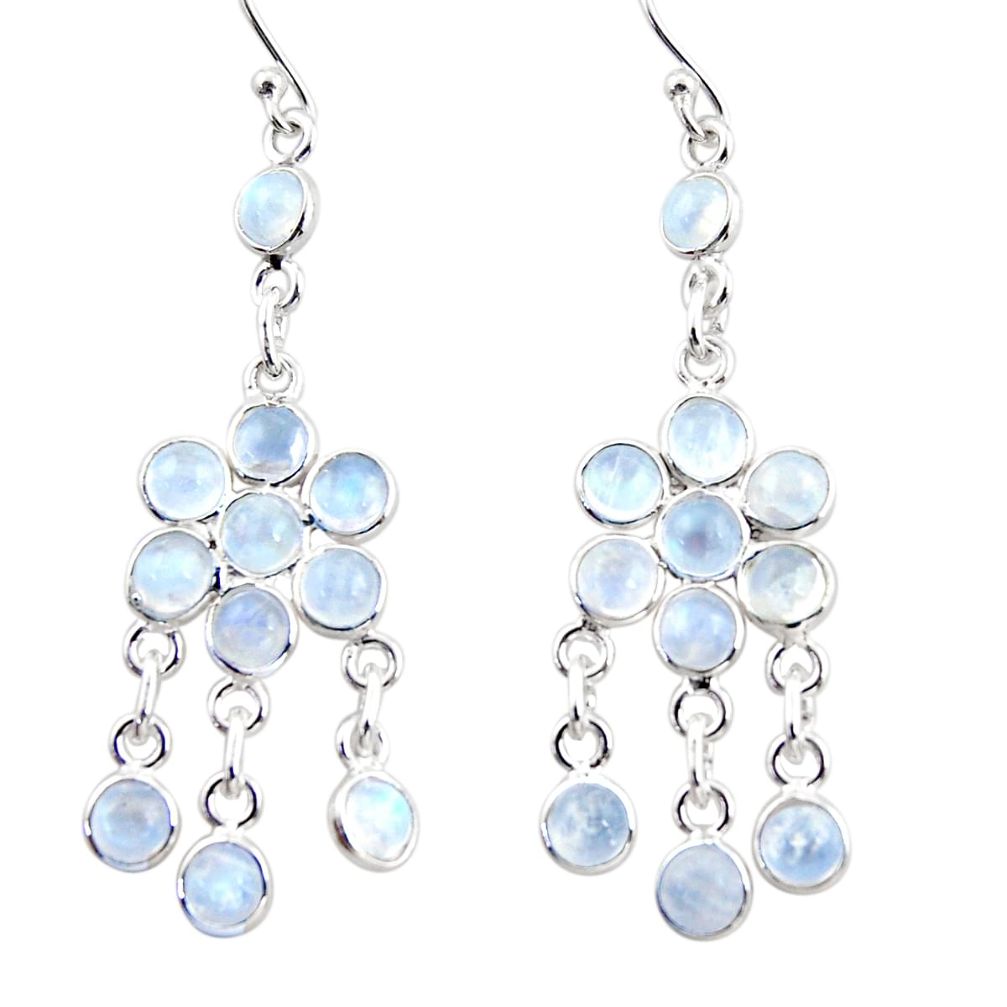 925 silver 13.70cts natural rainbow moonstone chandelier earrings r35614