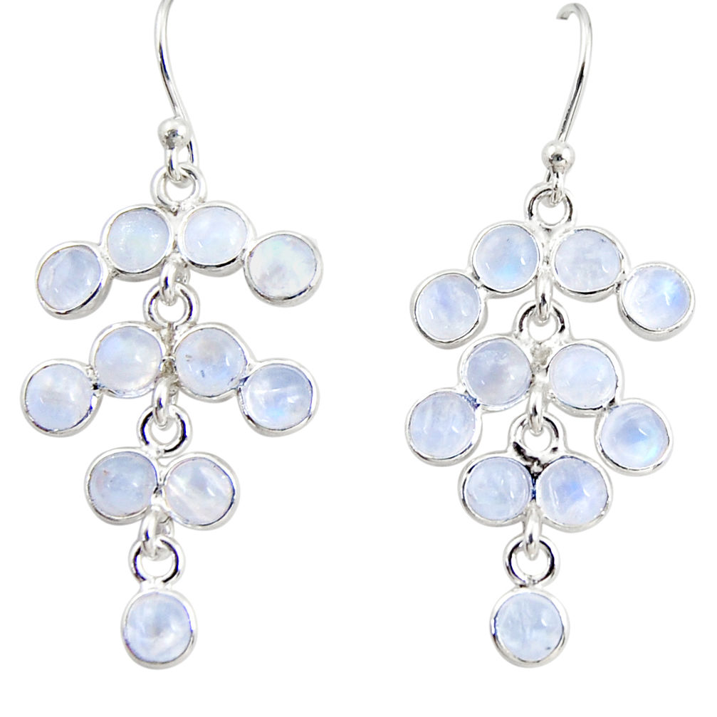 925 silver 10.08cts natural rainbow moonstone chandelier earrings r35636