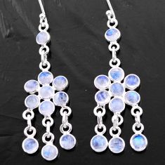 925 silver 11.57cts natural rainbow moonstone chandelier earrings t77367