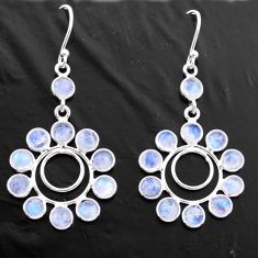 925 silver 11.17cts natural rainbow moonstone chandelier earrings t77384