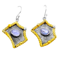 925 silver 3.35cts natural rainbow moonstone gold dangle earrings jewelry n27867