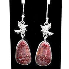 925 silver 10.29cts natural sonoran dendritic rhyolite birds earrings t60779