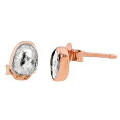 925 silver 2.77cts natural uncut diamond flat (polki) stud earrings t83183