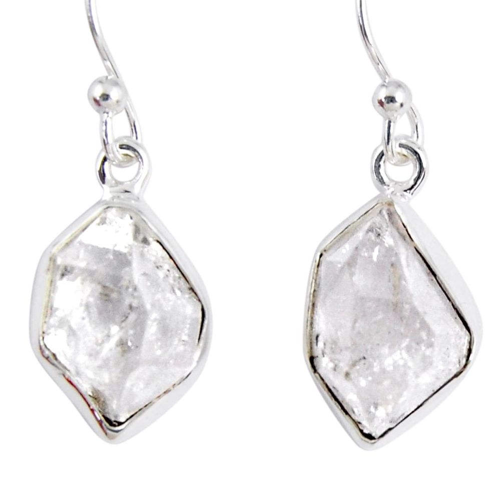 925 silver 9.86cts natural white herkimer diamond dangle earrings jewelry r55476