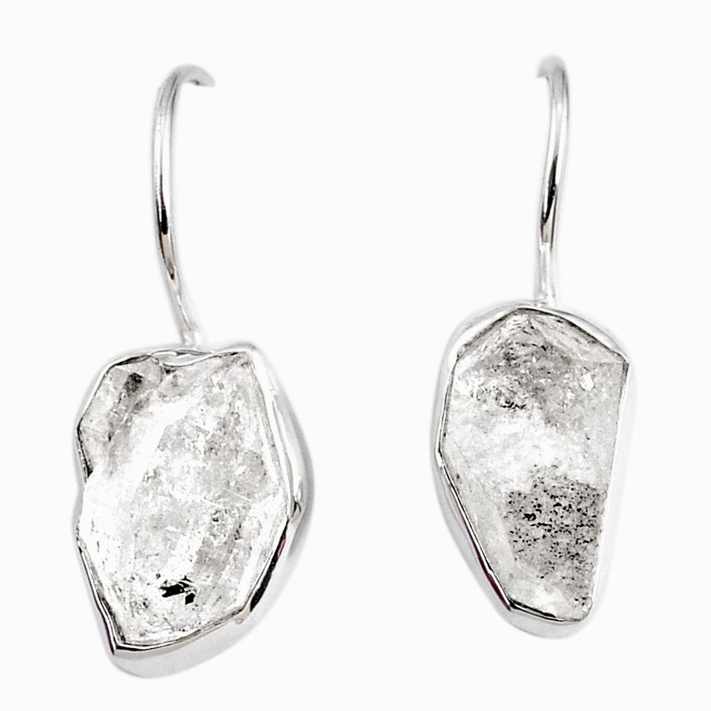 925 silver 9.72cts natural white herkimer diamond dangle earrings jewelry r63216