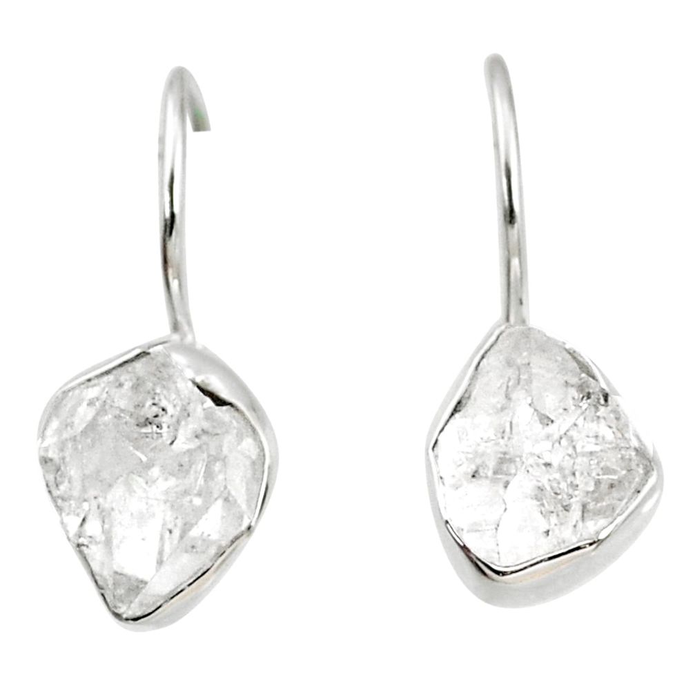 925 silver 8.56cts natural white herkimer diamond dangle earrings jewelry r69604