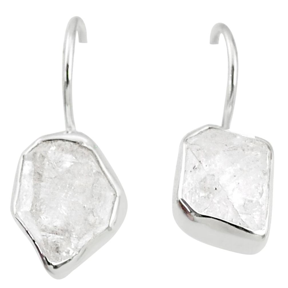 925 silver 9.44cts natural white herkimer diamond dangle earrings jewelry r69613