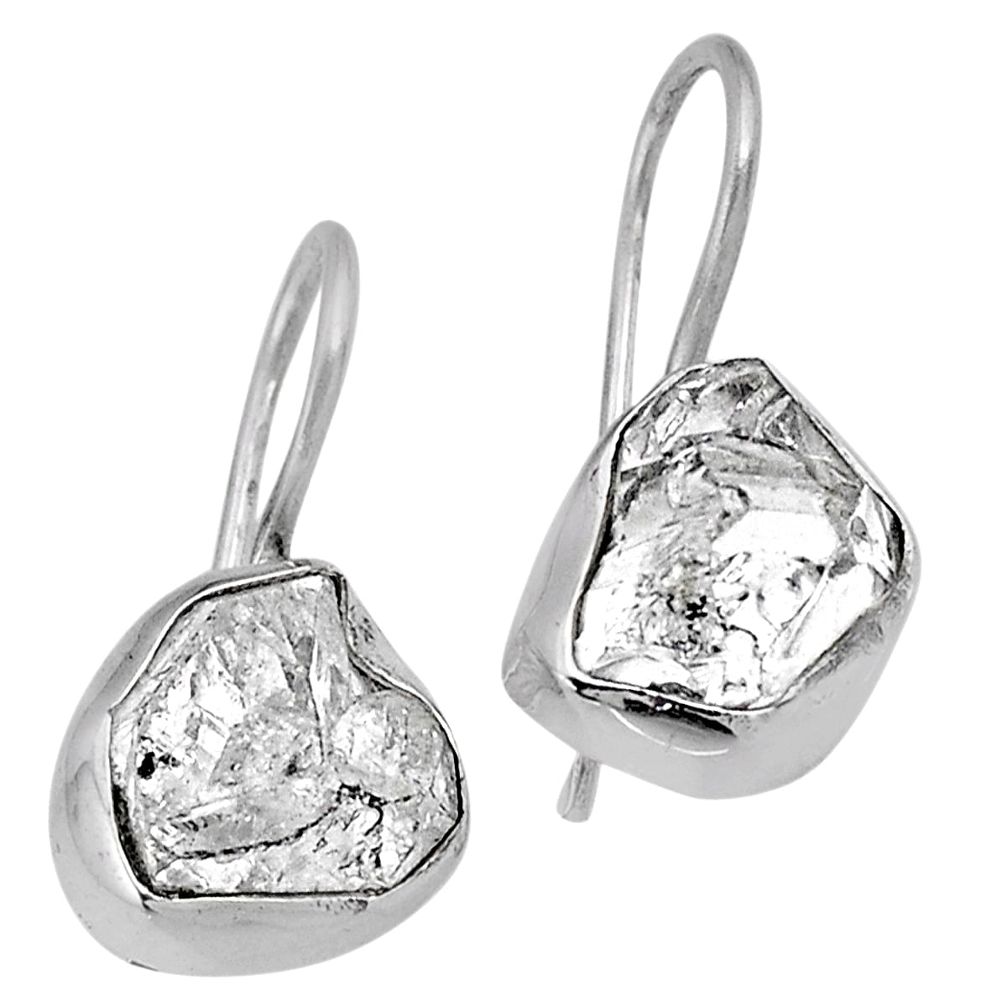 925 silver 11.07cts natural white herkimer diamond dangle earrings r61511