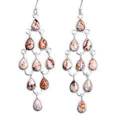 925 silver 15.26cts natural white wild horse magnesite chandelier earrings y4271