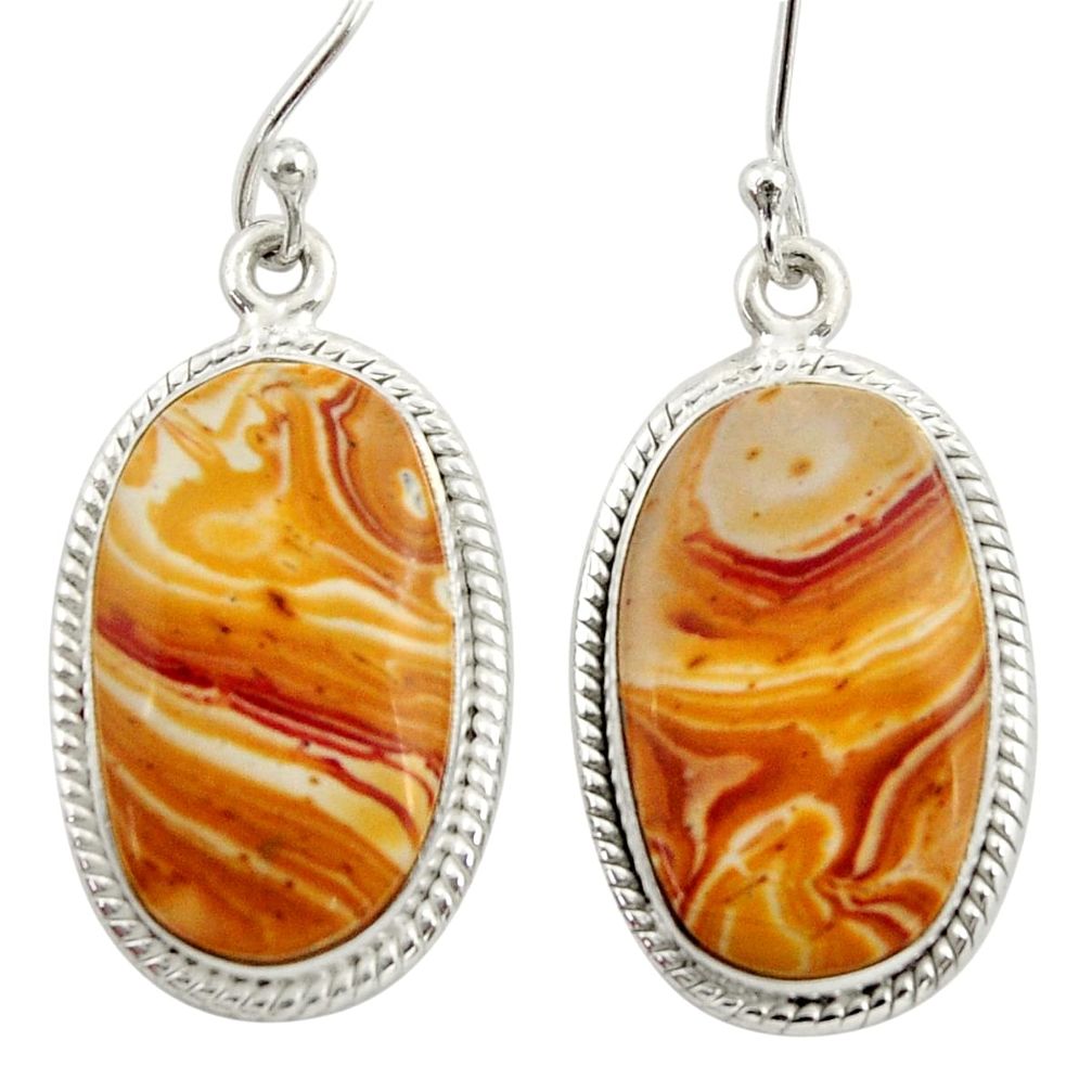 cts natural yellow snakeskin jasper dangle earrings d39968