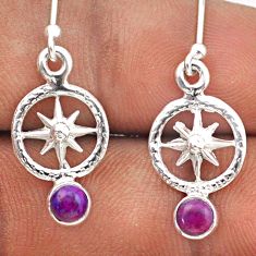925 silver 1.25cts north star purple copper turquoise dangle earrings t89647