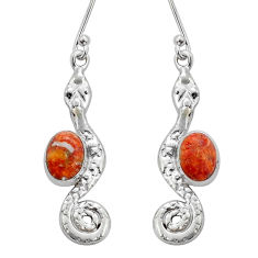 925 silver 4.26cts snake natural orange mojave turquoise dangle earrings u79075