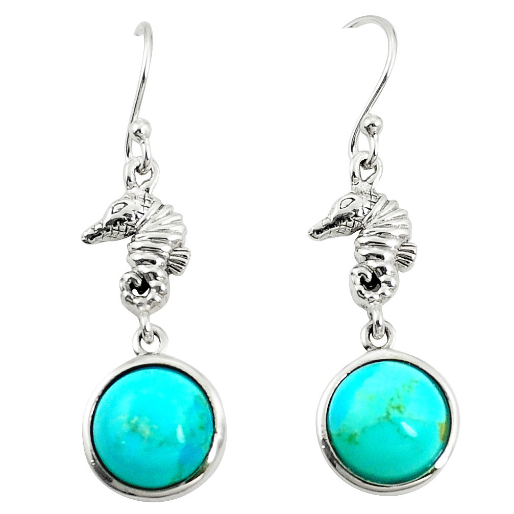 925 silver southwestern fine blue turquoise dangle earrings jewelry c10570