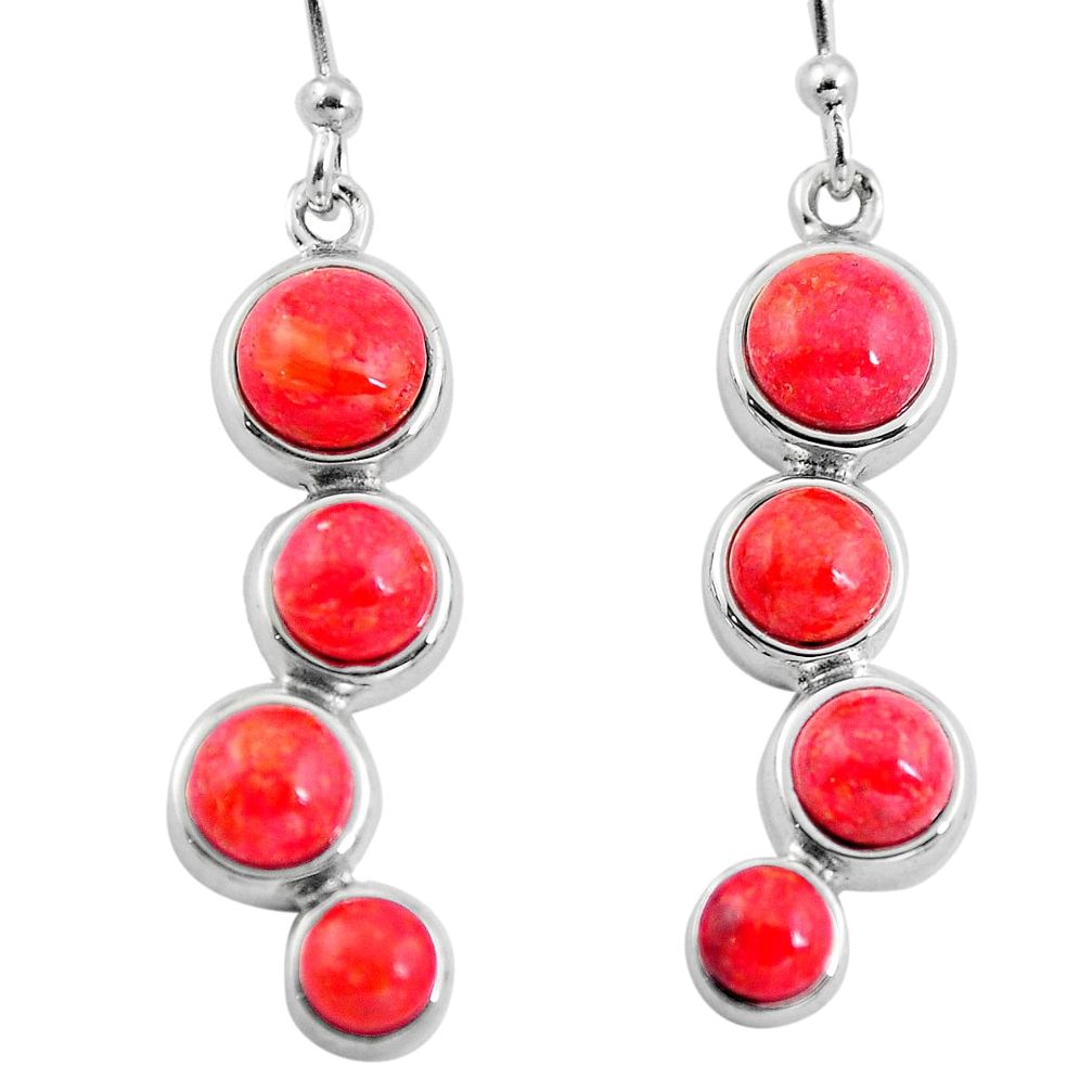 925 silver southwestern red copper turquoise dangle earrings jewelry c10563