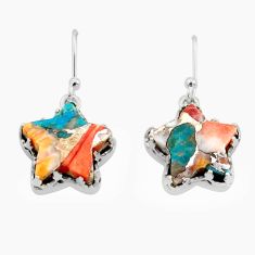 925 silver 10.32cts spiny oyster arizona turquoise star fish earrings t76129
