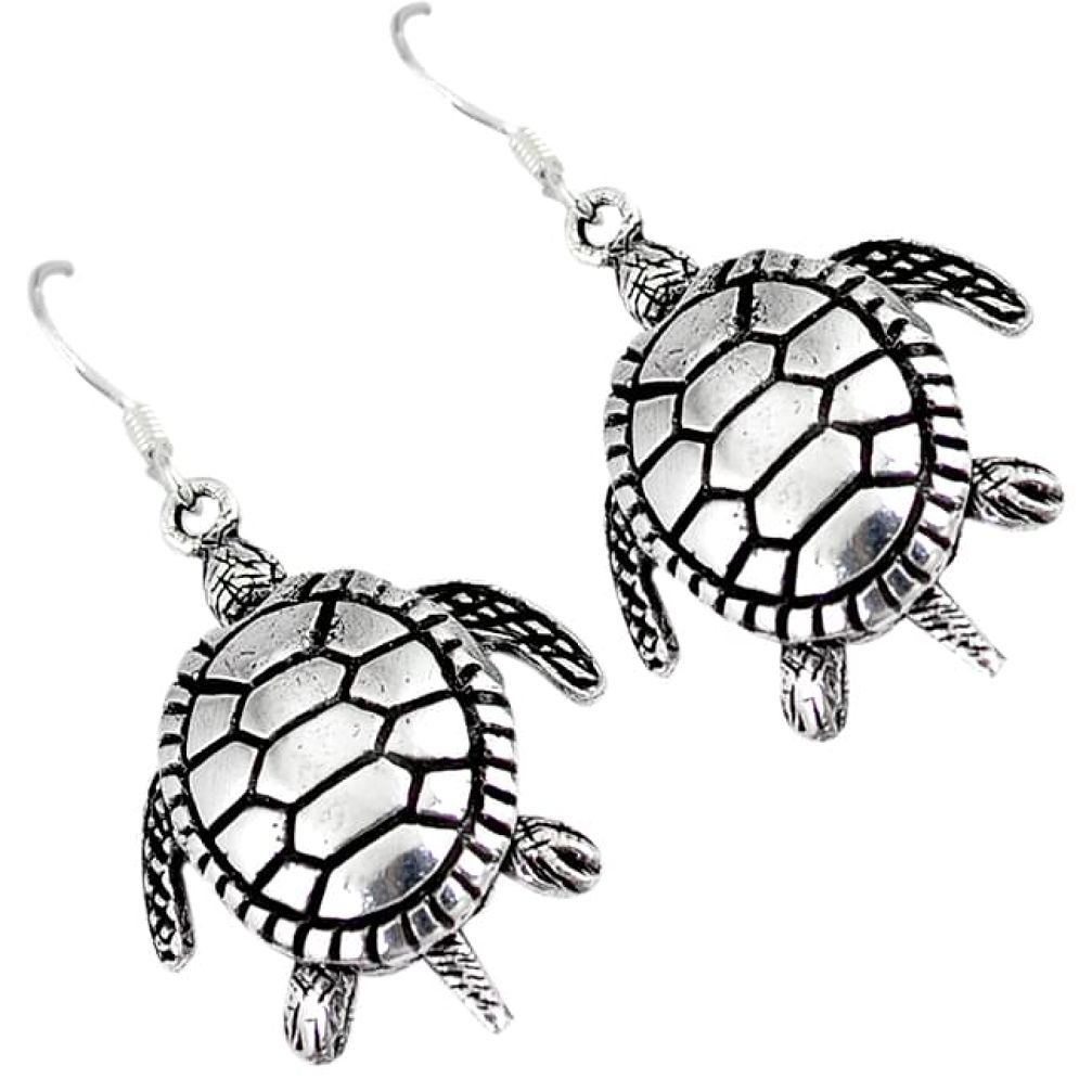 925 sterling silver 3d moving charm style solid tortoise earrings jewelry p2693