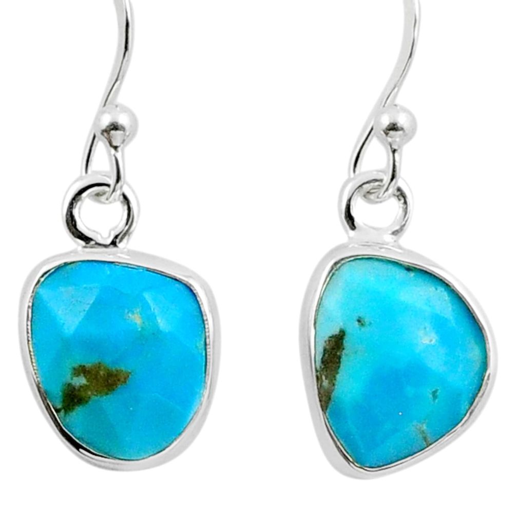 925 sterling silver 5.79cts blue arizona mohave turquoise dangle earrings u18746