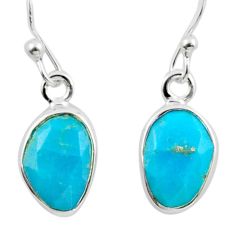 925 sterling silver 5.48cts blue arizona mohave turquoise dangle earrings u18750