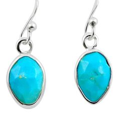 925 sterling silver 5.37cts blue arizona mohave turquoise dangle earrings u18754