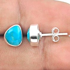 925 sterling silver 4.97cts blue arizona mohave turquoise dangle earrings u18758
