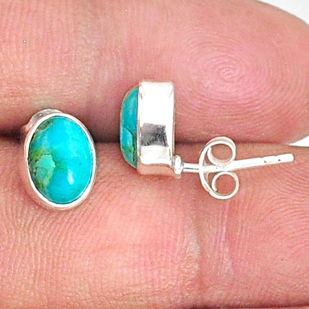 925 sterling silver 3.59cts blue arizona mohave turquoise earrings r83891