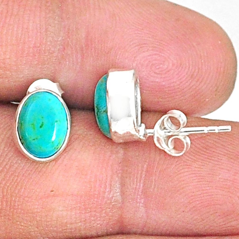 925 sterling silver 3.46cts blue arizona mohave turquoise earrings r83895