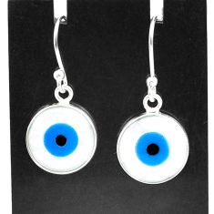 925 sterling silver 5.85cts blue evil eye talismans earrings jewelry u26390
