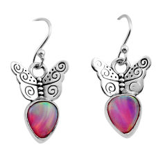 925 sterling silver 3.84cts fine volcano aurora opal butterfly earrings y84334
