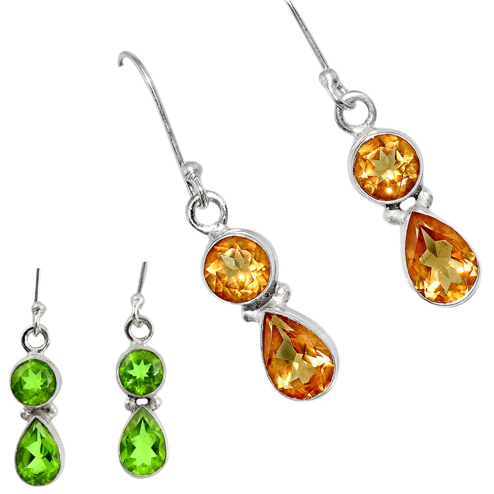 ver 8.31cts green alexandrite (lab) dangle earrings d40189