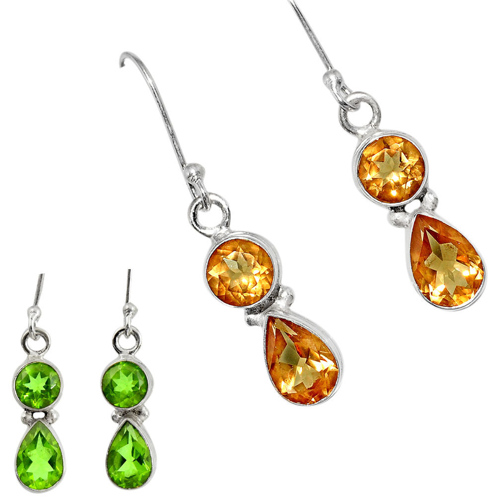 ver 6.22cts green alexandrite (lab) dangle earrings d40216