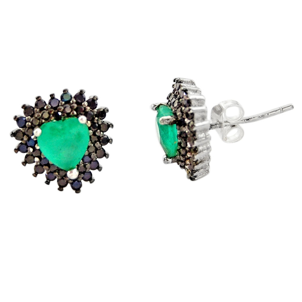 925 sterling silver 5.23cts green emerald (lab) topaz earrings jewelry c9312