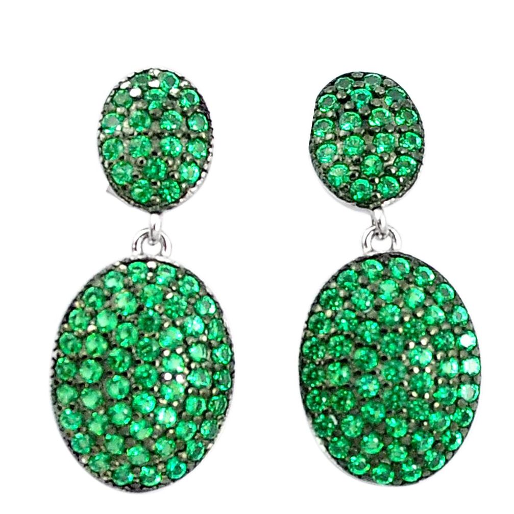 925 sterling silver 3.42cts green emerald quartz dangle earrings a90220 c24721