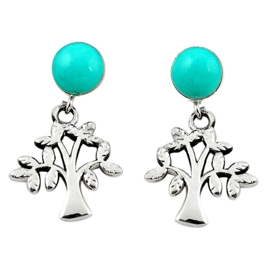 925 sterling silver fine green turquoise tree of life earrings jewelry c11618