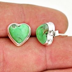 925 sterling silver 7.48cts heart natural green variscite stud earrings y22494