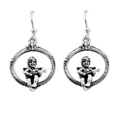 925 sterling silver 7.26gms indonesian bali style solid angel earrings n28134